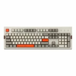 Ajazz AK510 Retro Game Wired Mechanical Keyboard 104 PBT Ball Key Cap RGB Lights Black Switch - Orange + White