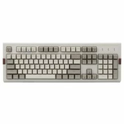 Ajazz AK510 Retro Game Wired Mechanical Keyboard 104 PBT Ball Key Cap RGB Lights Black Switch - Gray + White