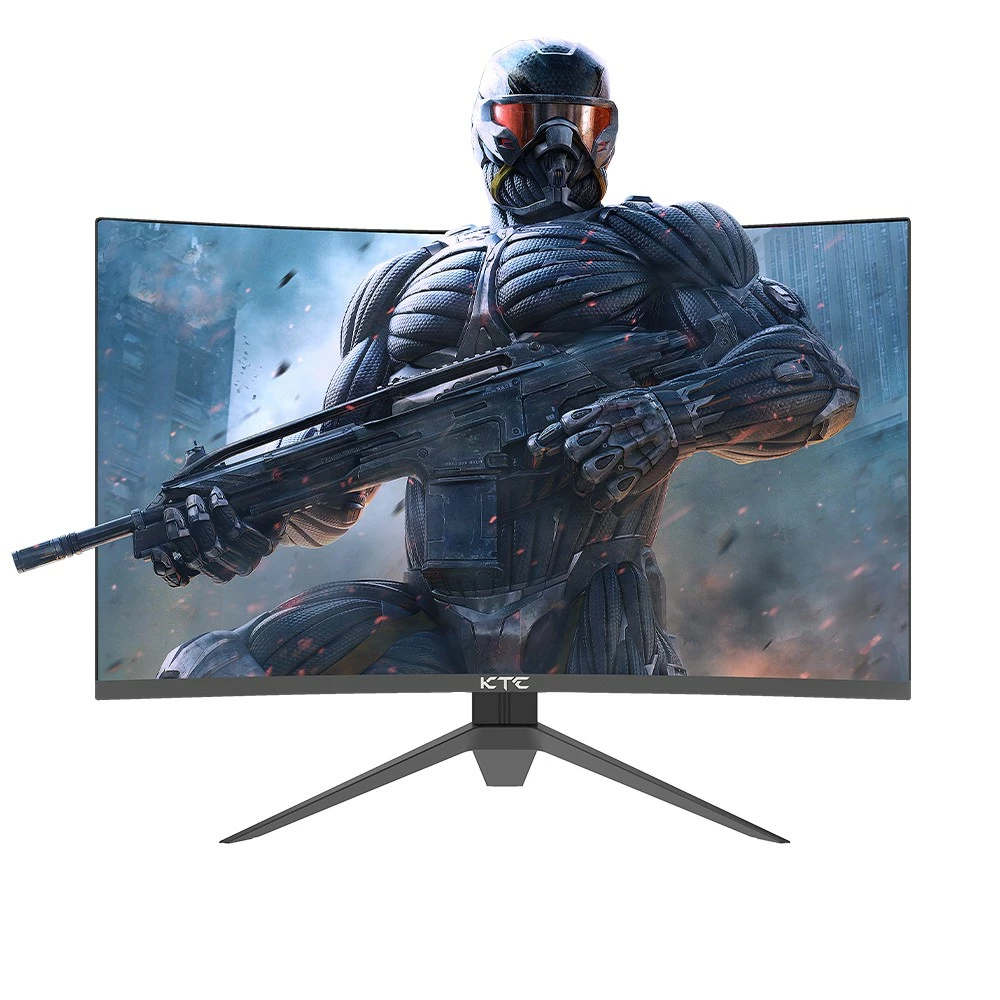 KTC H32S17 32 Inch 1500R Curved Gaming Monitor 2560x1440 QHD 165Hz 16:9 ELED 99% SRGB HDR10 1ms MPRT Response Time Low-blue Compatible With FreeSync And G-SYNC USB HDMI2.0 2xDP1.2 Audio Out Flexible Adjustment With Sturdy Tripod VESA Mount Displayer