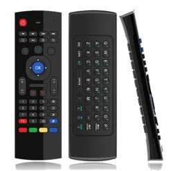 MX3 6-Axis Gyro 2.4G Wireless Air Mouse QWERTY Keyboard Motion-Sensing Remote Control For Android/Windows/Mac OS/Linux Systems - Black
