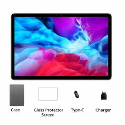 N-one NPad Air Tablet 4G LTE 10.1'' 1920x1200 FHD IPS Screen UNISOC Tiger T310 2.0GHz Quad Core CPU Android 12 4GB+64GB 2.4/5GHz WiFi Dual Camera GPS BDS GLONASS Galileo A-GPS BT5.0 Type-C 6600mAh Multi-language With Leather Case And Tempered Film
