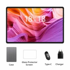 N-one NPad Plus Android 12 Tablet PC, MTK8183 Octa Core 2.0GHz, 6GB+128GB, 10.36'' Full Display 2000x1200 2K Incell FHD IPS Screen 300Nits Brightness, 500g Light, Dual WiFi Camera BT5.0, Type-C Micro SD, GPS BDS GLONASS Galileo A-GPS With Case & Film