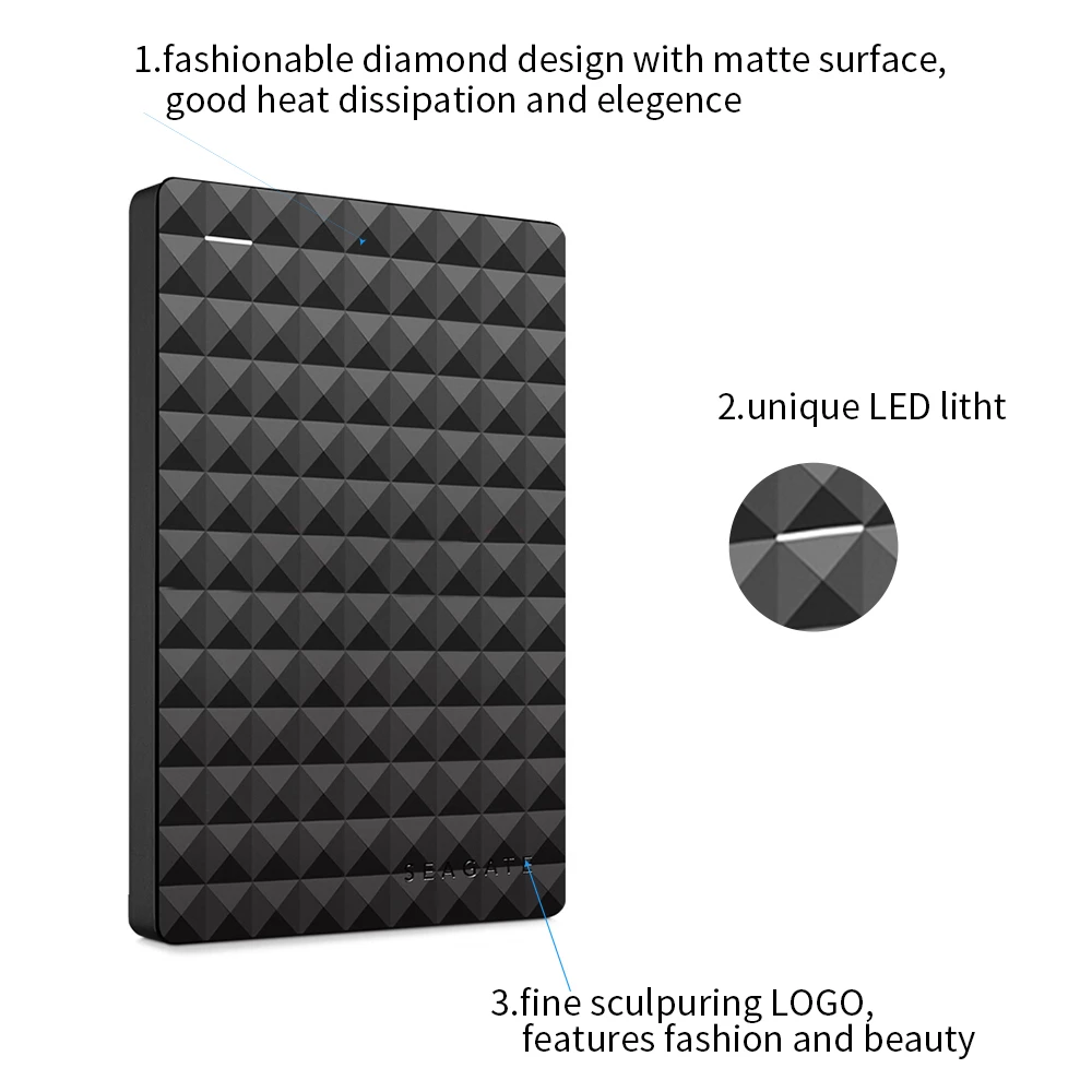 Seagate STEA500400 1TB Portable Expansion External Mobile Hard Drive 2.5 Inch USB 3.0 Interface 120MB/s - Black - Image 4